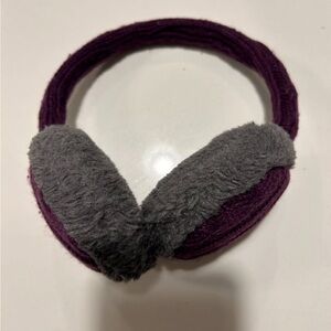 Purple and Gray Fuzzy Earmuffs